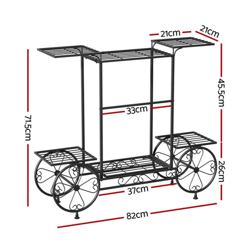 Artiss Plant Stand 6 Tier Iron 4 Wheeler - Auto Accessories > Auto Accessories Others > Automotive Loading Ramps