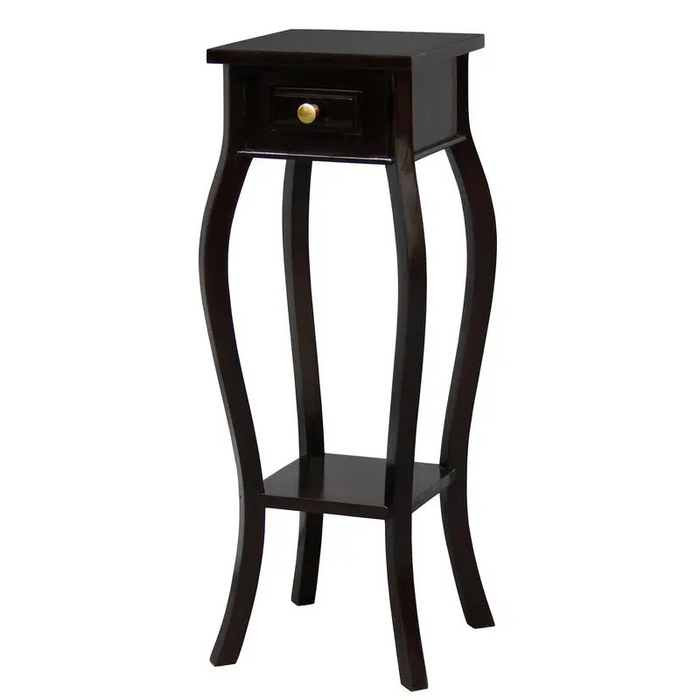 Cabriole Leg Plant Stand (Chocolate) - Furniture > Living Room > Side Tables