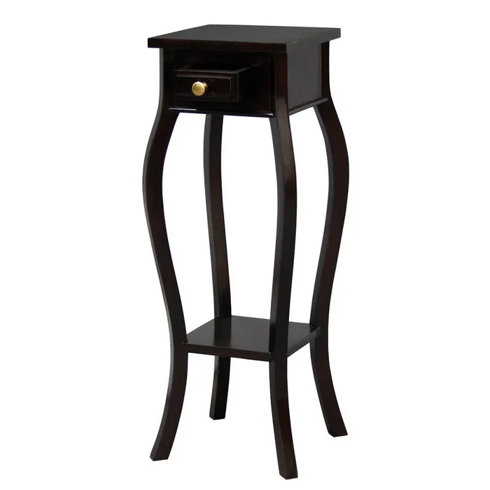 Cabriole Leg Plant Stand (Chocolate) - Furniture > Living Room > Side Tables