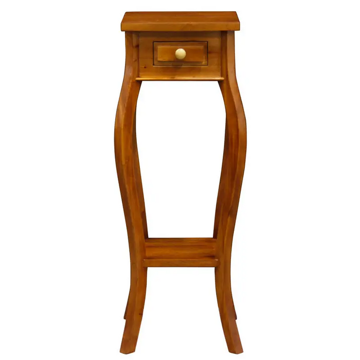 Cabriole Leg Plant Stand (Light Pecan) - Furniture > Living Room > Side Tables