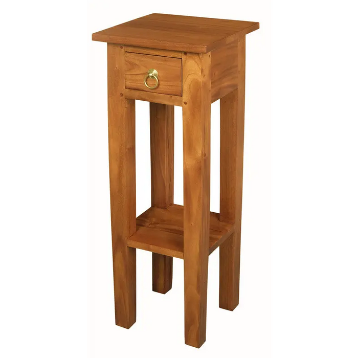 Ezra Straight Leg Plant Stand (Light Pecan) - Furniture > Living Room > Side Tables