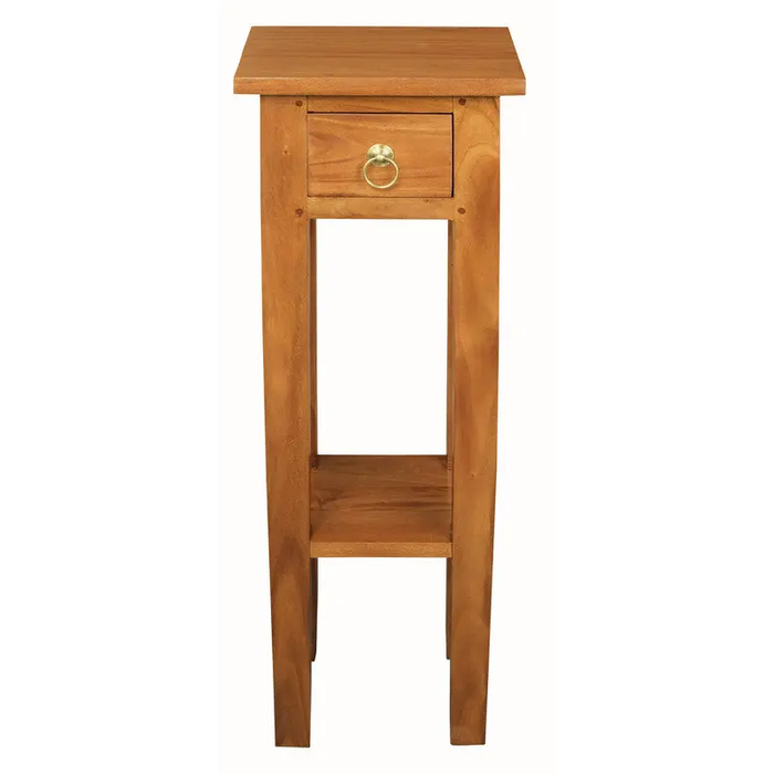 Ezra Straight Leg Plant Stand (Light Pecan) - Furniture > Living Room > Side Tables