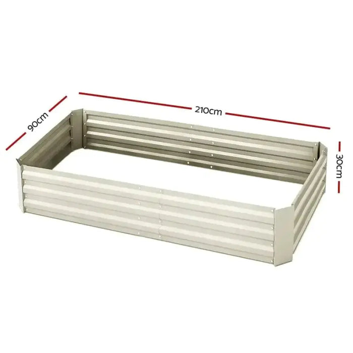 2 X Greenfingers Garden Bed 2PCS (210 x 90 x 30 cm) - Cream