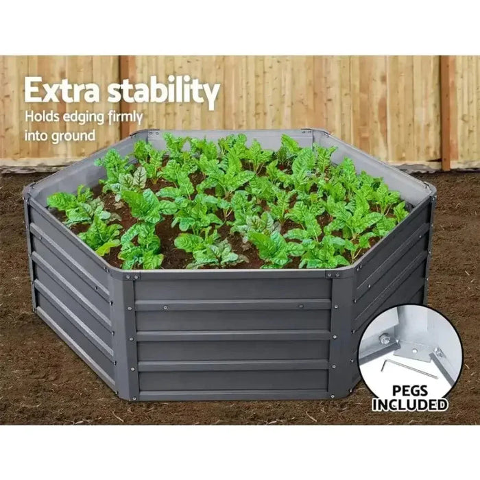 2 X Greenfingers Garden Bed - Grey (30 x 130 x 46 cm)