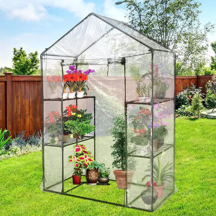 Walk In Greenhouse Garden Green House Plant Shed PE PVC Cover Arch Roof Tunnel