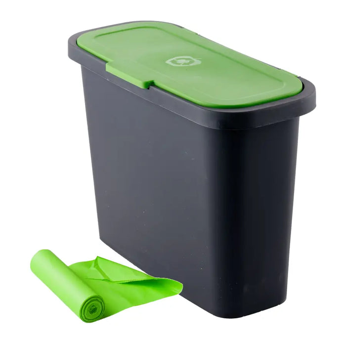 Maze Slim Kitchen Compost Caddy - 9L - Caddy + 20 compostable bags
