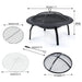 22" Portable Outdoor Fire Pit and BBQ