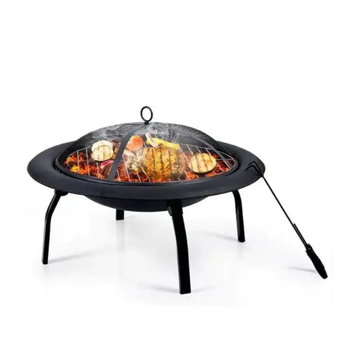 30" Portable Outdoor Fire Pit and BBQ