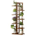 6 Tier Dark Brown Vertical Bamboo Plant Stand - Furniture