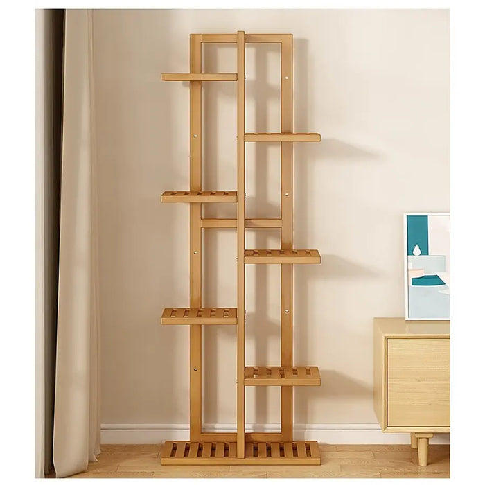 6 Tier Natural Brown Vertical Bamboo Plant Stand - Furniture > Office