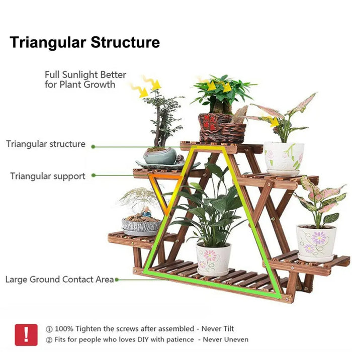 6 Tier Wooden Plant Stand - Home & Garden > Home & Garden Others