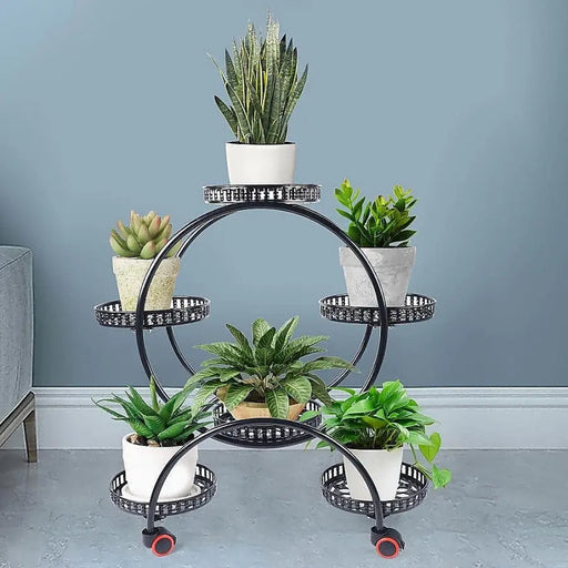 Circular Plant Stand for 6 Planters - Furniture > Office