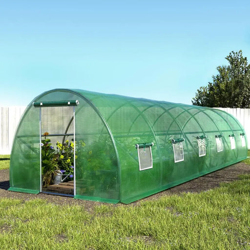 Green Fingers PE Mesh 6m x 4m x 2m Tunnel Greenhouse - Home & Garden > Green Houses