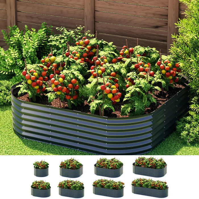 Greenfingers Garden Bed Galvanised Raised Steel 9 In 1 Modular Flower Planter - Home & Garden > Garden Beds