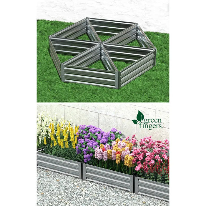 Greenfingers Garden Bed Galvanised Steel Raised Planter Vegetable 86x86x30cm - Home & Garden > Garden Beds