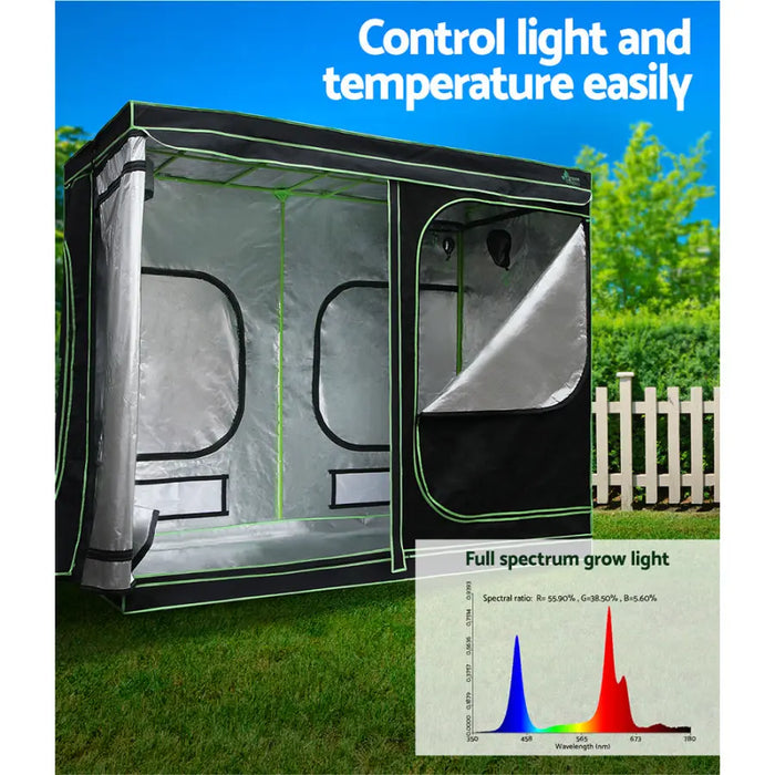 Greenfingers Grow Tent 2200W LED Grow Light Hydroponic Kit System 2.4x1.2x2M - Home & Garden > Green Houses