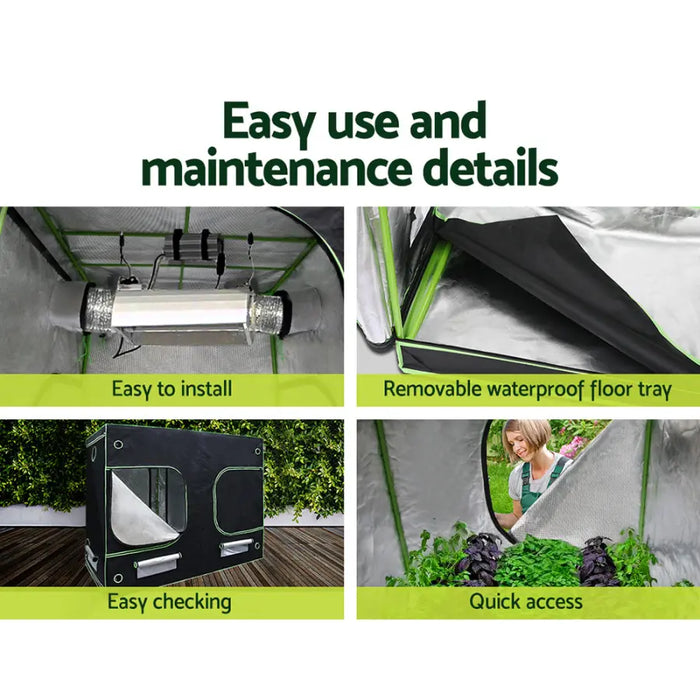 Greenfingers Grow Tent 4500W LED Grow Light Hydroponics Kits System 2.4x1.2x2M - Home & Garden > Green Houses