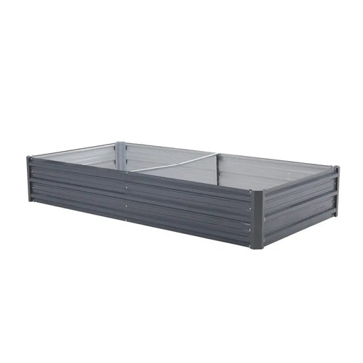 Home Ready 180 x 90 x 30cm Grey Raised Garden Bed Galvanised Steel Planter - Home & Garden > Garden Beds