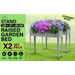 Home Ready 2 Set 100x27x80cm Grey Raised Garden Bed Stand Galvanised Steel Planter - Home & Garden > Garden Beds