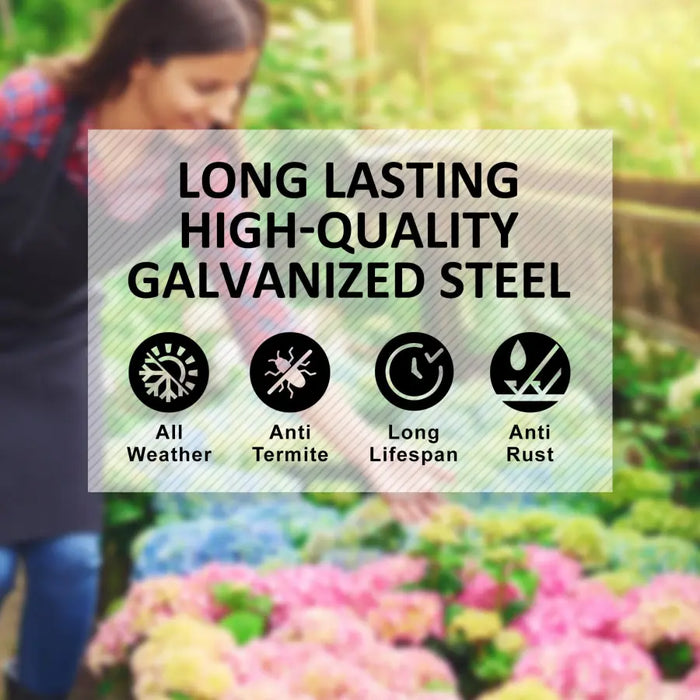 Home Ready 240 x 80 x 45cm Grey Raised Garden Bed Galvanised Steel Planter - Home & Garden > Garden Beds