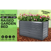 Home Ready 240 x 80 x 77cm Grey 2-in-1 Raised Garden Bed Galvanised Steel Planter - Home & Garden > Garden Beds
