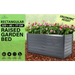 Home Ready 320 x 80 x 77cm Grey 2-in-1 Raised Garden Bed Galvanised Steel Planter - Home & Garden > Garden Beds