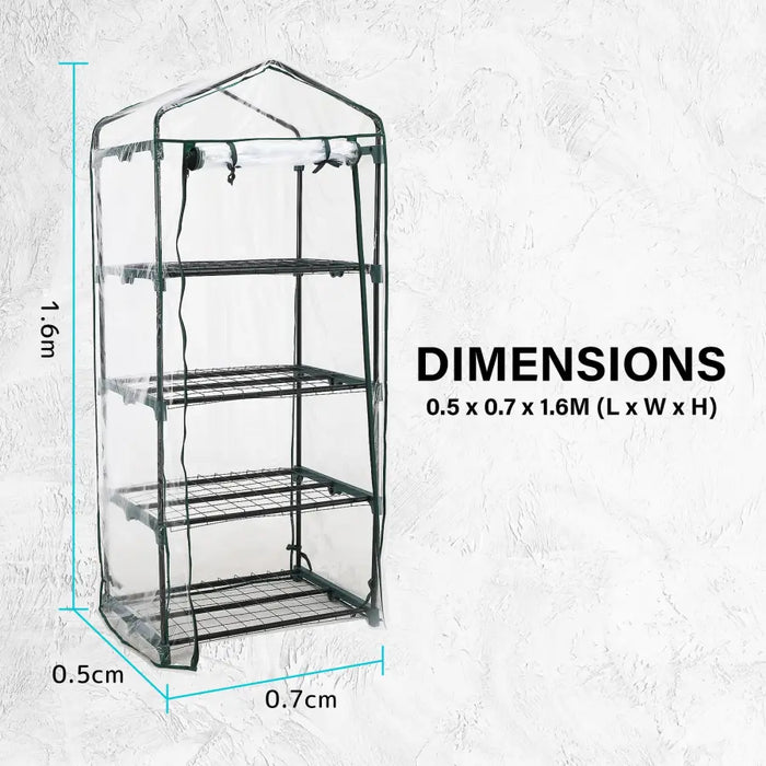 Home Ready Apex Mini Garden Greenhouse Shed PVC 4 Tier - Home & Garden > Green Houses