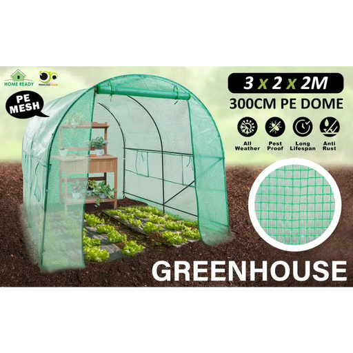 Home Ready Dome Tunnel Hoop Polytunnel 3x2x2M Greenhouse Walk-In Shed PE - Home & Garden > Green Houses
