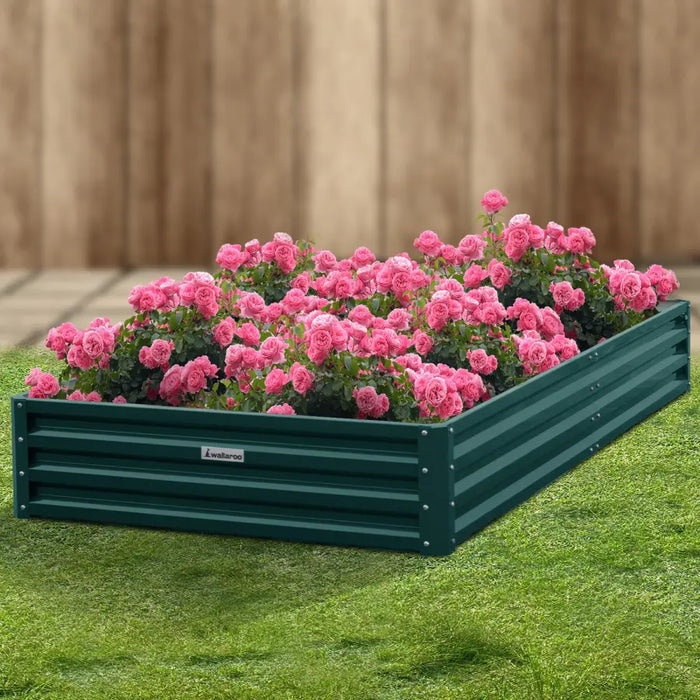 Wallaroo Garden Bed 240 x 120 x 30cm Galvanized Steel - Green - Home & Garden > Garden Beds