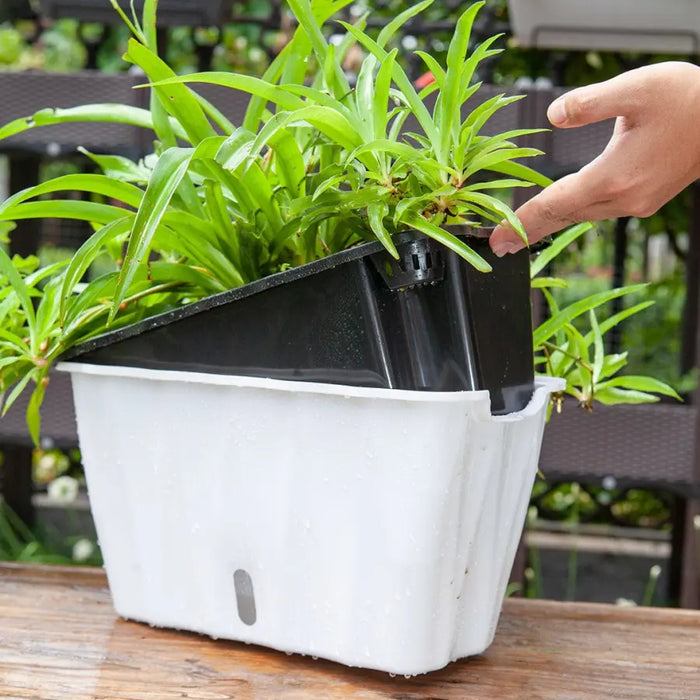 35cm White Rectangular Ourdoor Planter