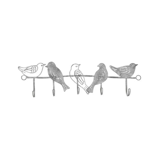 Bird Family 5-Hook Wire Wallhanging