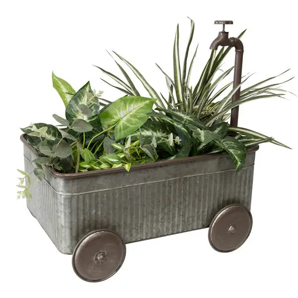 Cart Planter with Decorative Tap