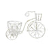 Distressed White Small Bicycle Planter - Outdoor Pots