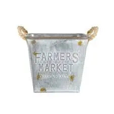 Farmers Market Galvanised Square Planter - Plants & Pots