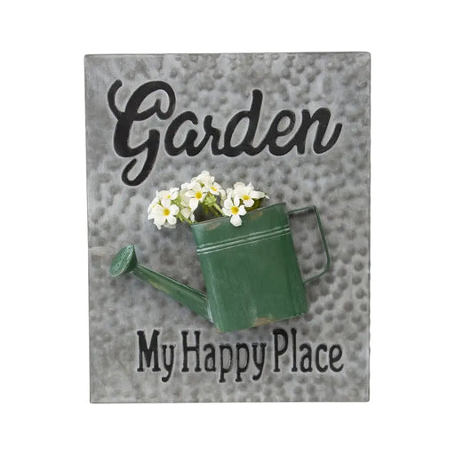 Garden Happy Place Wallart 39x8x48cm