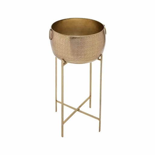 Handcrafted Antique Gold Stilted Planter 27.5x58cm