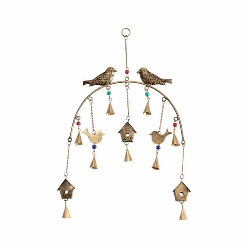 Handcrafted Hanging Arch Chime w/Birds 30x5x50cm