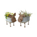 Set/2 Nested Cow Planters 43x21x45/38x19x40cm