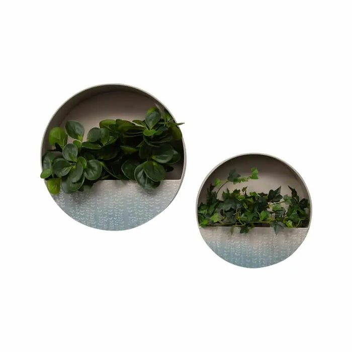 Set of 2 Nested Leaf-Stem Wall Planters - Wall Planters