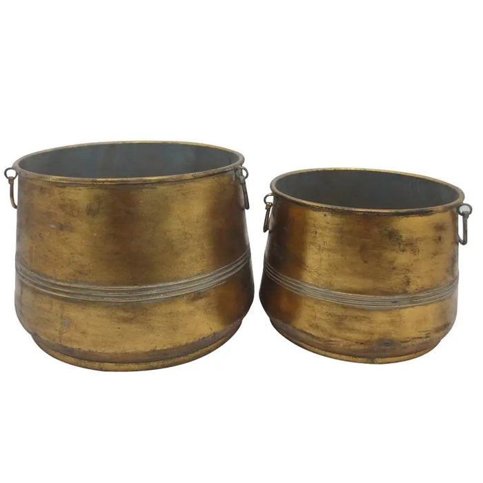 Set/2 Nested Lustre Vintage Metal Pots